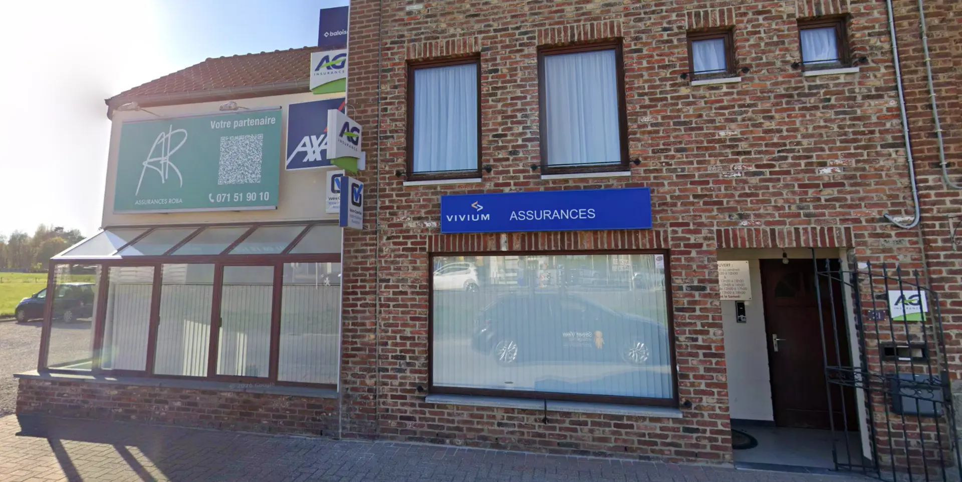 Façade du bureau Assurances Roba à Gozée